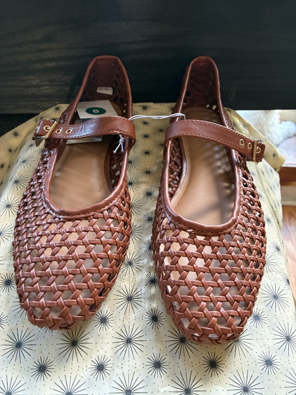 Universal Thread Woven Mary Jane Flats in Chestnut Brown - Picture 4 of 5